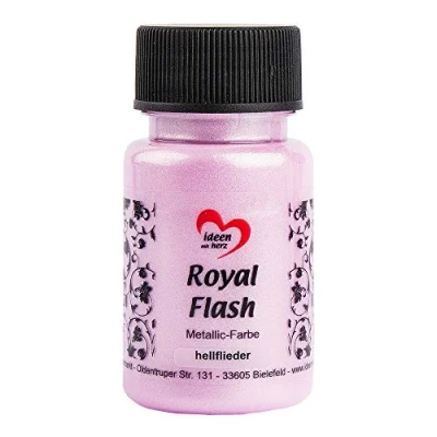 Immagine di ideen mit herz Colore acrilico metallico Royal Flash con riflessi metallici e particelle glitterati fini Vernice brillante metallizzata per gagliette 50 ml (lilla chiaro)