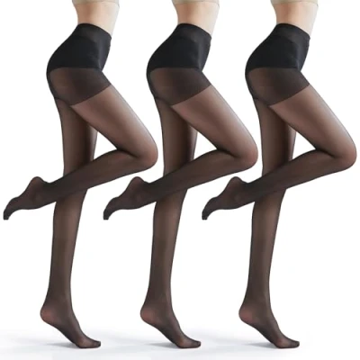 Immagine di Erogenous &amp; Exquisite Collant da donna 40 denari comodi con design elasticizzato neri struttura resistente per tutte le occasioni, Nero , Taglia