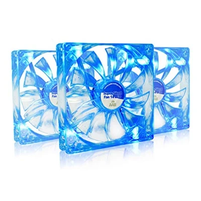 Immagine di AABCOOLING Super Silent Fan 14 Blue LED Una Silenziosa e Molto Efficiente 140mm Ventola per Case PC, Aspirazione, 12V, Cooling Fan, 14cm, 3 Pin Ventilatore Pezzi 8,6 Db (A)