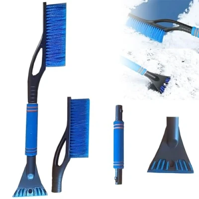 Immagine di Amebleak Raschietto Ghiaccio per Auto, Spazzola da Neve 2 in 1, Snow Brush Scraper di Ghiaccio, Raschietti Parabrezza con Impugnatura Antiscivolo Camion, SUV (Blu)