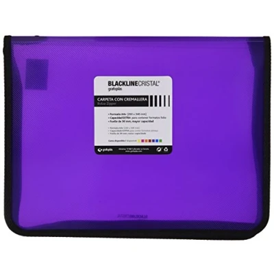 Immagine di Grafoplas 4800635 Cartella portadocumenti con chiusura lampo, colore: nero, formato A4