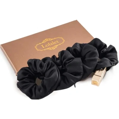 Immagine di Lolalet Scrunchies per Capelli con Tasca Cerniera Riporre Piccoli Oggetti (rossetto, chiavi, contanti,ecc), Elastici Donna 4 Pezzi, Stile C