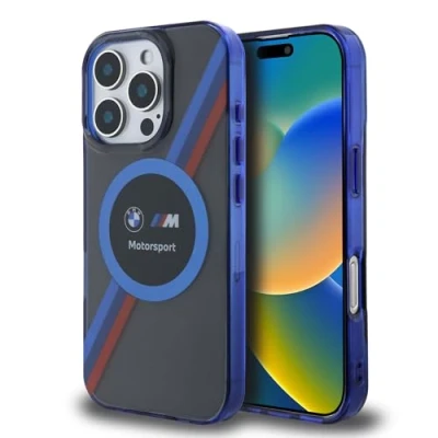 Immagine di CG MOBILE BMW HC Motorsport Custodia per iPhone 16 Pro Max, durevole, antiurto, compatibile con Magsafe, IML Circle Case Nero