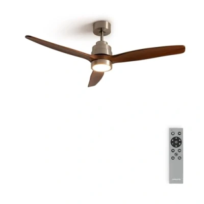 Immagine di CREATE / WINDSTYLANCE DC/Ventilatore da soffitto con luce, motore DC nickel pale in legno scuro/Silenzioso, 2 livelli, timer