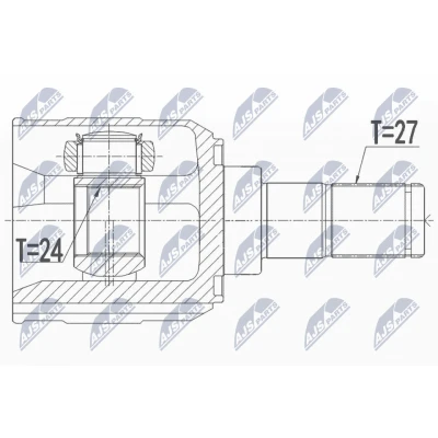 Immagine di NTY NPW KA 365 Kit Giunto Omocinetico Assale anteriore, anteriore Sx, Dx KIA: cee‘d II Hatchback