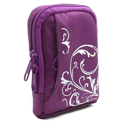 Immagine di Bundlestar Baxxtar Borsa Custodia per fotocamere digitali compatte Stylish, in Viola (con tracolla passante cintura) ad esempio compatibile con Kodak Pixpro FZ53 FZ55 X55 ecc.