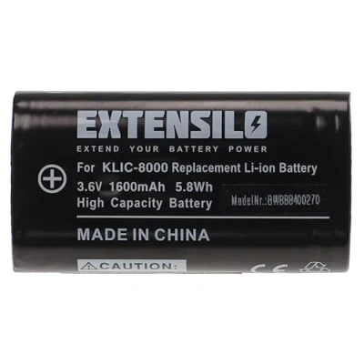 Immagine di EXTENSILO batteria sostituisce Kodak Klic 8000, RB50 per fotocamera digitale DSLR (1600mAh, 3,6V, Li Ion)