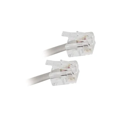 Immagine di APM 570840 Cavo ADSL Rj11 maschio/maschio di colore bianco 2M morbido e flessibile per il collegamento a un alloggiamento o modem