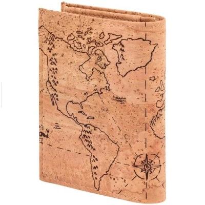 Immagine di Simaru portafoglio uomo in sughero con protezione RFID, vegan, ecologico per banconote, monete e carte, porta fogli elegante, robusto