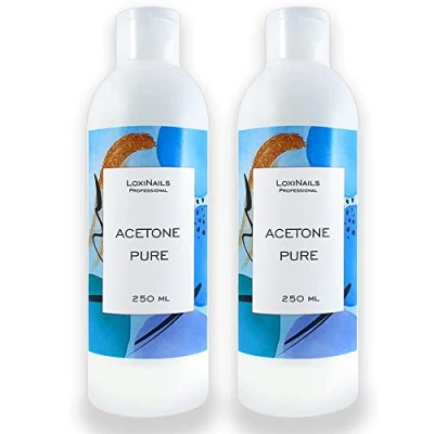 Immagine di kit Solvente per smalto semipermanente LoxiNails 2x250ml Acetone Puro unghie transparente