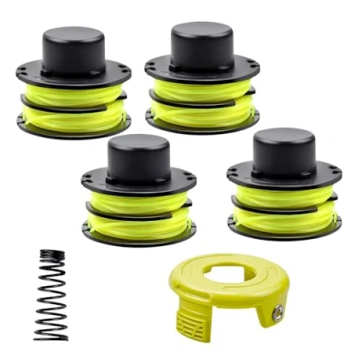 Immagine di Viilich 4pcs Confezione da bobine di filo per Ryobi RAC119 RAC118, compatibile con RLT3025F/S, RLT3525S,bobina ricambio tagliaerba (4 + 1 tappo molla)