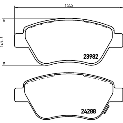 Immagine di HELLA 8DB 355 012 831 Kit pastiglie freno con segnalatore acustico usura bulloni pinza accessori OPEL: Corsa D Hatchback, Adam