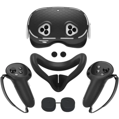 Immagine di set di cover in silicone per Meta Quest 3S, include silicone, copertura impugnatura del controller, VR Shell, accessori VR, coperture protettive