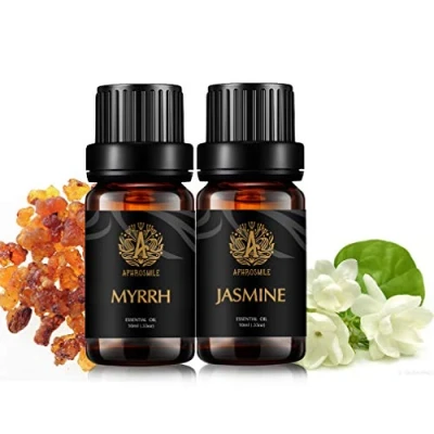Immagine di Aromaterapia Mirra olio essenziale Set per diffusore, 2X10ml 100% Pure Jasmine oli essenziali Kit umidificatore, terapeutici grado Sapone Fare, puri