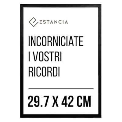 Immagine di Estancia Cornice Portafoto In Legno Nero 29,7x42 cm (A3) Con Vetro Plexi Infrangibile Moderna din A3 Nera