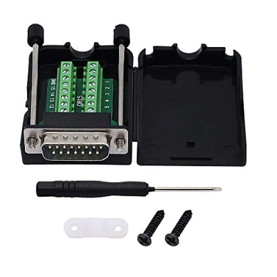 Immagine di CERRXIAN Adattatore DB15 da 15 pin a connettore terminale modulo segnale con custodia (maschio 1)