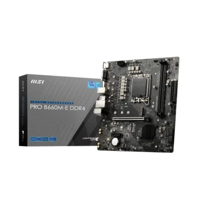 Immagine di MSI PRO B660M E DDR4, Scheda Madre Micro ATX Supporta i processori Intel 12th Gen Core, LGA 1700 DDR4 Memory Boost 4600+MHz/OC, slot PCIe 4.0 x16, 1 x M.2 Gen3, 1G LAN