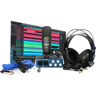 Immagine di PreSonus AudioBox 96 Studio Interfaccia Audio USB, Bundle per Registrazione e Produzione, con Microfono, Cuffia &amp; Software