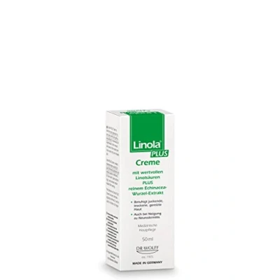 Immagine di Linola Plus Crema per la cura intensiva di pelle pruriginosa, secca e neurodermite, da 50 ml (etichetta multilingue)