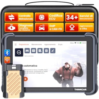 Immagine di ThinkScan 689BT OBD2 Auto Diagnostica con Diagnosi Completa del Sistema e 34 Servizi di Manutenzione, Controllo Bidirezionale, Codifica ECU, FCA, DoIP CANFD Scanner Bluetooth ThinkDiag Mini 2