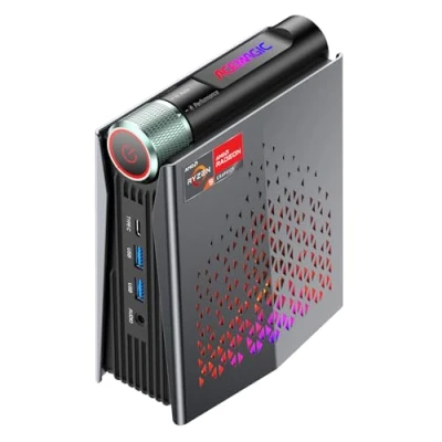 Immagine di ACEMAGICIAN Mini PC Gaming AMD Ryzen 9 6900HX(fino a 4,9 GHz), 16GB DDR5 512GB NVME SSD, Desktop Computer con 3 modalità【RGB/WIFI6/Bluetooth 5.2/Ventola Doppia/Triplo Display】