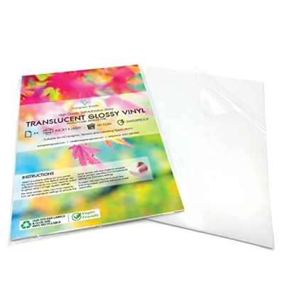 Immagine di Evergreen Goods Carta adesiva lucida stampabile, formato A4, fogli autoadesivi per stampanti a getto d&#039;inchiostro e laser, resistenti agli spruzzi durevoli, perfetti fai da te etichettatura