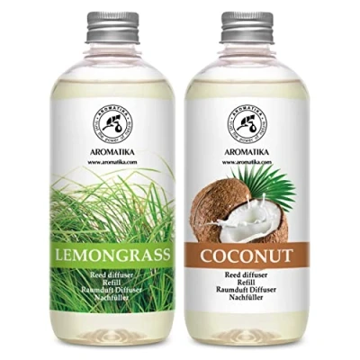 Immagine di Ricarica Diffusore 2x500ml Fragranza Citronella &amp; Cocco Fragranze Naturali Intenso e Duraturo a Lamella di per Aromaterapia Casa