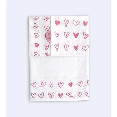 Immagine di Ti TIN Set Per Culla con Lenzuolo Angoli, Lenzuolo, Federa, 100% Cotone di 2 Lenzuola e 1 Federa 60x120 cm