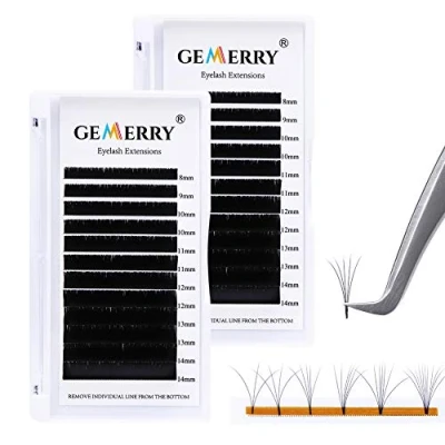 Immagine di 2x Extension Ciglia Volume Russo Finte 0.07 D curl Mix 8 14mm 3d 5d 4d 10d Individuali naturali Salone Professionale Uso Lashes di GEMERRY (2x Mix)