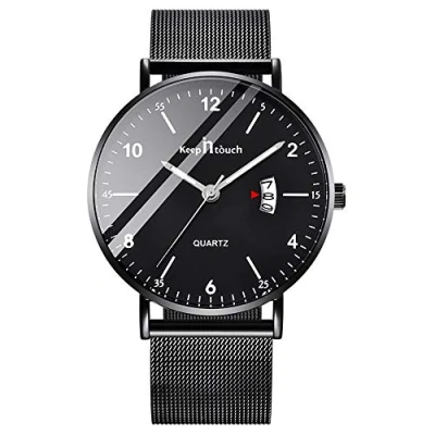 Immagine di MICGIGI orologio da polso uomo impermeabile analogico al quarzo con bracciale a rete in acciaio inossidabile