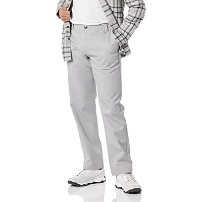 Immagine di Amazon Essentials Pantaloni da Lavoro Dritti Elasticizzati Resistenti A Macchie E Pieghe Uomo, Grigio Chiaro, 30W / 34L