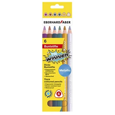 Immagine di Eberhard Faber 518305 Set di matite colorate TRI Winner, 6 in colori metallici, infrangibili