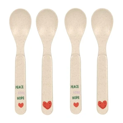 Immagine di LÄSSIG Set di cucchiai per bambini (4 pezzi) Posate senza melamina, BPA, lavabili in lavastoviglie e microonde/Spoon Happy Rascals Smile