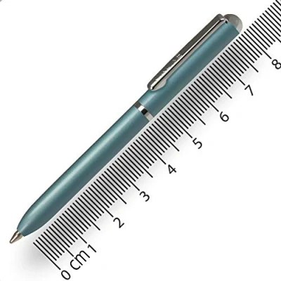 Immagine di Online Mini penna a sfera Twist Turchese con clip in metallo ricarica standard piccole penne per la borsa lunghezza 8 cm, si adatta portafogli e borse biro colore nero scrittura