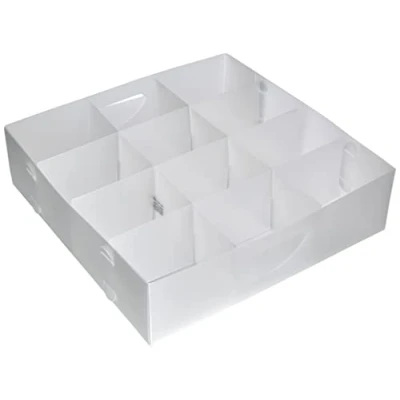 Immagine di Organizer Cassetti a 12 Scomparti, Divisore per Biancheria, Intimo, Cravatte e Accessori sempre in ordine 1 pezzo 30x30x8 cm Domopak Living