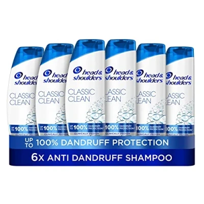Immagine di Head &amp; Shoulders shampoo antiforfora Classic Clean, confezione da 6 (6 x 250 ml), per pulizia profonda clinicamente testata, UK #1