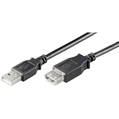 Immagine di Ewent Cavo USB 2.0 Tipo A/Maschio a A/Femmina, Doppia Schermatura AWG 28 in Rame, Rata di Trasferimento fino 480Mbit, 3m, Nero [Italia]