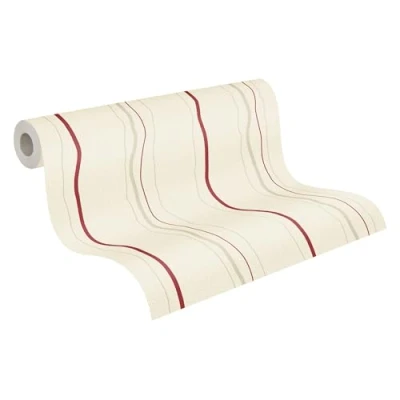 Immagine di A.S. Création Avenzio 958731 95873 1 Carta da parati in tessuto non tessuto, 10,05 m x 0,53 m, colore: crema rosso beige