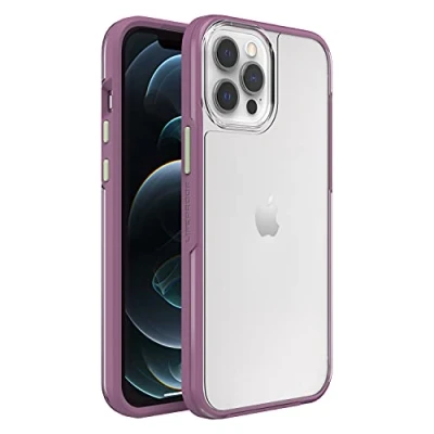 Immagine di Otterbox cover per iPhone 12 Pro Max LifeProof SEE, resistente a shock e cadute fino 2 metri, Sottile, protettiva trasparente, progettata in modo sostenibile, Trasparente/Viola