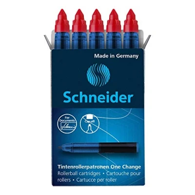 Immagine di Schneider One Change Cartuccia per penna roller Change, 1 x 5 pezzi, colore: Rosso
