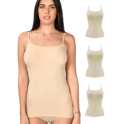 Immagine di Intimidea 1 3pz Canotta Donna Virginia con Spallino Sottile in Microfibra Art. 210014 (L/XL, Skin, 3pz)