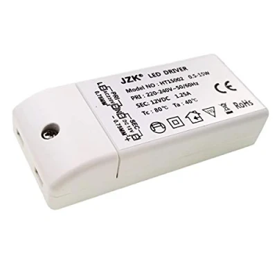 Immagine di JZK Ingresso: 220 240 V, uscita DC 12V 1.25A, 15W Trasformatore convertitore alimentatore tensione costante per illuminazione lampada lampadina LED, 9.1x4.1x1.9 cm