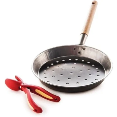 Immagine di Snips Kit Padella per Castagne e Tagliacastagne, 52 x 27 4 cm Diametro cm, Taglia Castagne, Metallo, Acciaio, Made in Italy