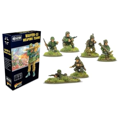 Immagine di Warlord Games Waffen SS (1943 45) squadre di armi miniature in scala 28 mm per azione bullone altamente dettagliate della seconda guerra mondiale wargaming da tavolo