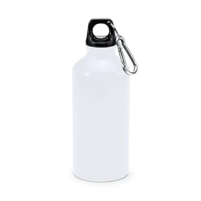 Immagine di TSHIRTMANIA Borraccia in Alluminio con MOSCHETTONE, Ideale per Sublimazione, CAPACITA&#039; 400 ML, Confezione Scatola (1)