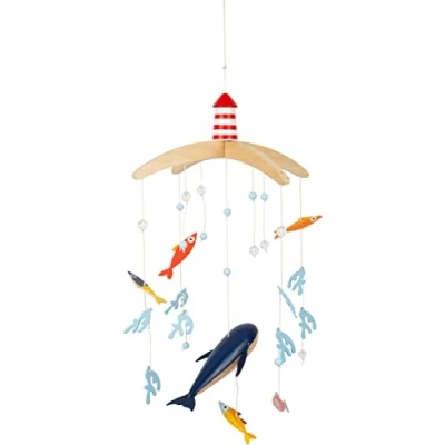 Immagine di Small Foot Grande Oceano in Legno, giostrina 3D dal Look Marittimo, Ideale per Bambini Piccoli e Bebè, 12290 Giocattoli, Multicolore