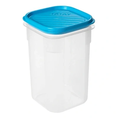Immagine di TATAY Contenitore per Alimenti, Ermetico, capacità 1L, Coperchio a Scatto Flessibile, Senza BPA, Adatto al microonde e alla lavastoviglie, Blu. Dimensione: 10 x 16,5 cm