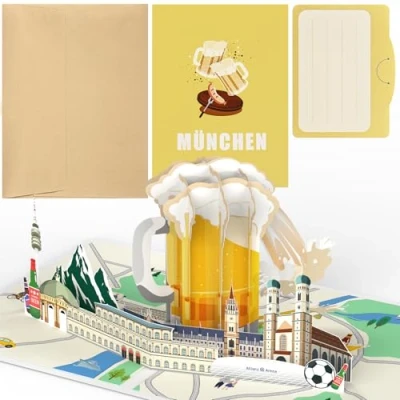 Immagine di joyoldelf Monaco Pop Up Card buono regalo di viaggio 3D per a o luna miele, buono, un compleanno, le vacanze