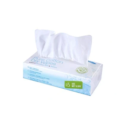 Immagine di Ivyone Salviette Asciutte in Puro Cotone, 100 Salviette, 100% Naturale e Biodegradabile, per Neonati, Viso, Panno Struccante Asciugamani Monouso