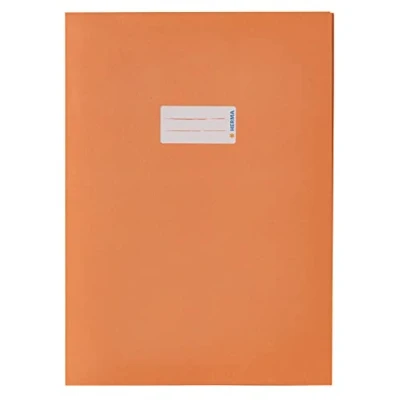 Immagine di HERMA 5534 copertina per quaderni, in carta A4, colore arancione, quaderni scolastici, colorata